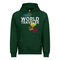 Forest Green world traveler passport stamp gift shirt for men and women t shirt Urban Hoodie - trangStudio