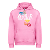 Fuchsia Pink world traveler passport stamp gift shirt for men and women t shirt Urban Hoodie - trangStudio