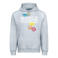 Heather Grey world traveler passport stamp gift shirt for men and women t shirt Urban Hoodie - trangStudio
