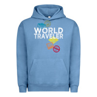 Pigment Pebble Blue world traveler passport stamp gift shirt for men and women t shirt Urban Hoodie - trangStudio