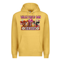 Antique Gold valentines day heifers Premium Hoodie - CowhideDigitalArt