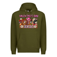 Army Green valentines day heifers Premium Hoodie - CowhideDigitalArt