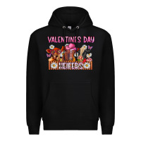 Black valentines day heifers Premium Hoodie - CowhideDigitalArt