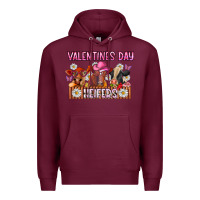 Burgundy valentines day heifers Premium Hoodie - CowhideDigitalArt