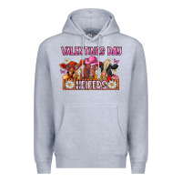 Heather Grey valentines day heifers Premium Hoodie - CowhideDigitalArt