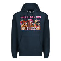 Navy valentines day heifers Premium Hoodie - CowhideDigitalArt