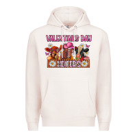Pale Pink valentines day heifers Premium Hoodie - CowhideDigitalArt