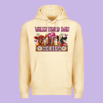 Valentines Day Heifers Premium Hoodie Designed By Cowhidedigitalart