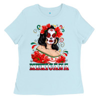 Baby Blue Mexicana with Skull Girl Ladies Tee - texasbilliewilder