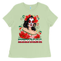 Matcha Mexicana with Skull Girl Ladies Tee - texasbilliewilder