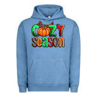 Pigment Pebble Blue cozy season with fall colors palette and pumpkin Urban Hoodie - AdoDesignShop
