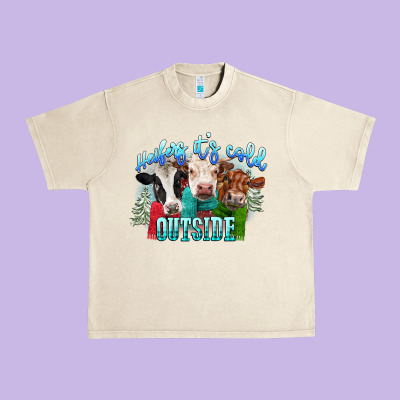 Heifers Its Cold Outside Urban Heavy Tee Designed By Cowgirlartshop