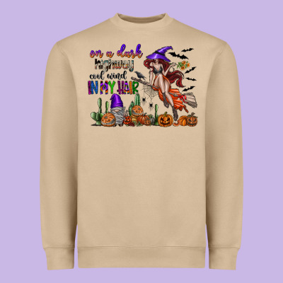 On A Dark Highway Cool Wind In My Hair Heavyweight Sweatshirt Designed By Sublimationcraftshop