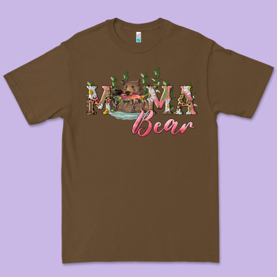 Mama Bear With Daisy Premium Tee Designed By Ranaportraitstore