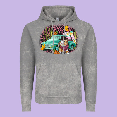 Western Rabbit Easter Day Vintage Hoodie Designed By Cowgirlartshop
