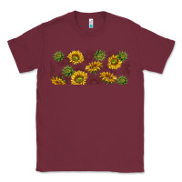 Burgundy summer with sunflowers Classic Tee - TumblerDesignByShophia