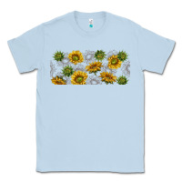 Dusty Blue summer with sunflowers Classic Tee - TumblerDesignByShophia