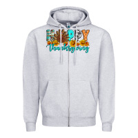 Heather Grey Happy Thanksgiving Zipper Hoodie - Artiststas