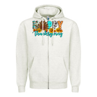 Oatmeal Heather Happy Thanksgiving Zipper Hoodie - Artiststas