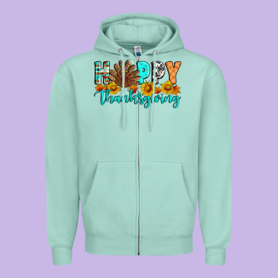 Happy Thanksgiving Zipper Hoodie Designed By Artiststas