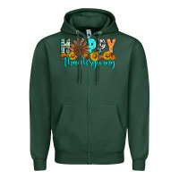Sports Green Happy Thanksgiving Zipper Hoodie - Artiststas