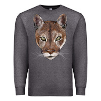 Charcoal Heather florida panther  face Premium Sweatshirt - BarkalooDesign
