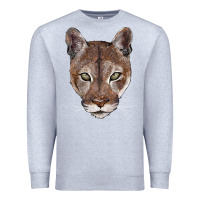 Heather Grey florida panther  face Premium Sweatshirt - BarkalooDesign