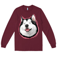 Burgundy husky Long Sleeve Tee - Jasminsmagicworld