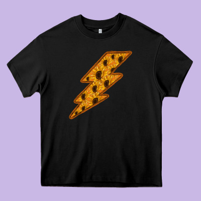 Sunflower Lightning Heavy Core Tee Designed By Bettercallsaul