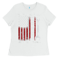 White That_s What I Do I Fix Stuff And I Know Things American Flag Ladies Tee - trangStudio