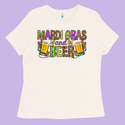 Mardi Gras And Beer Ladies Tee Designed By Nancycooperartshop