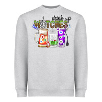 Heather Grey Drink Up Witches Heavyweight Sweatshirt - CowhideDigitalArt