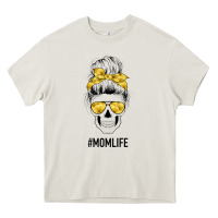 Yellow Flower Mom Skull Heavy Core Tee | Teevron
