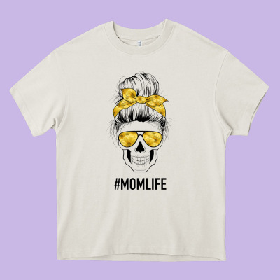 Yellow Flower Mom Skull Heavy Core Tee Designed By Bettercallsaul