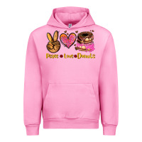 Fuchsia Pink peace love donuts Urban Hoodie - AdoDesignShop