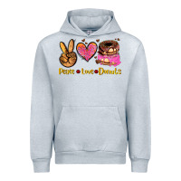 Heather Grey peace love donuts Urban Hoodie - AdoDesignShop