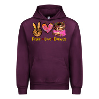 Mauve Wine peace love donuts Urban Hoodie - AdoDesignShop