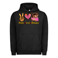 Pigment Black peace love donuts Urban Hoodie - AdoDesignShop