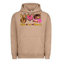 Pigment Burro peace love donuts Urban Hoodie - AdoDesignShop