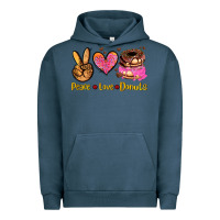 Pigment Midnight Navy peace love donuts Urban Hoodie - AdoDesignShop