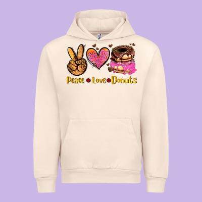 Peace Love Donuts Urban Hoodie Designed By Adodesignshop