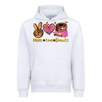 White peace love donuts Urban Hoodie - AdoDesignShop