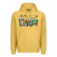 Antique Gold sunflowers coffee cups Premium Hoodie - Jasminsmagicworld