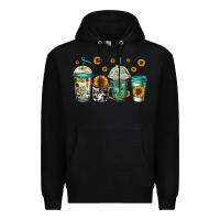 Black sunflowers coffee cups Premium Hoodie - Jasminsmagicworld