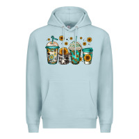 Blue Mist sunflowers coffee cups Premium Hoodie - Jasminsmagicworld