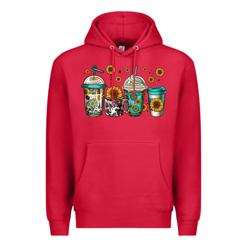 Sunflowers Coffee Cups Premium Hoodie by Jasminsmagicworld | Teevron