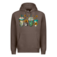 Coffee sunflowers coffee cups Premium Hoodie - Jasminsmagicworld