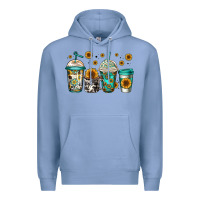 Colony Blue sunflowers coffee cups Premium Hoodie - Jasminsmagicworld