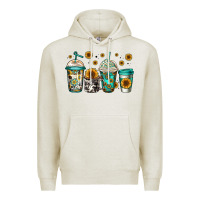 Oatmeal Heather sunflowers coffee cups Premium Hoodie - Jasminsmagicworld