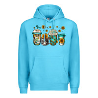 Ocean Blue sunflowers coffee cups Premium Hoodie - Jasminsmagicworld